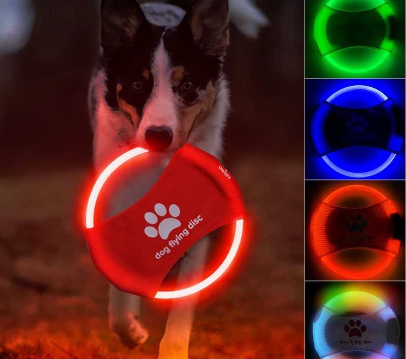Dog Flying Discs Light Glowing LED LuminousTrainning Interactive Toys Game Flying Discs Dog Toy Pet Dog Accessories Pet Products