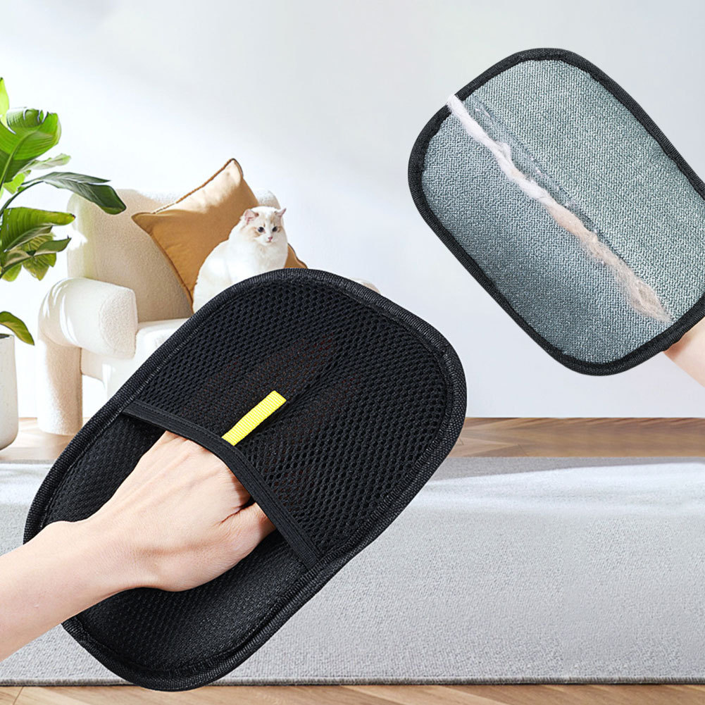 Pet Hair Remover Mitt Pet Hair Remover Gloves Deshedding Brush Glove For Dog Cat Rabbit With Long Short Curly Hair - Image 5