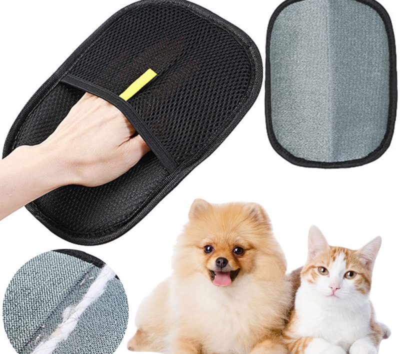 Pet Hair Remover Mitt Pet Hair Remover Gloves Deshedding Brush Glove For Dog Cat Rabbit With Long Short Curly Hair