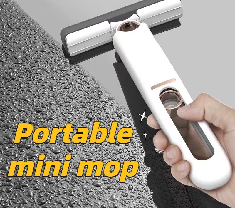 New Portable Self-NSqueeze Mini Mop, Lazy Hand Wash-Free Strong Absorbent Mop Multifunction Portable Squeeze Cleaning Mop Desk Window Glass Cleaner Kitchen Car Sponge Cleaning Mop Home Cleaning Tools